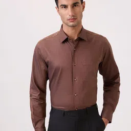 Raymond Pure Cotton Contemporary-Fit Semi-Cutaway Collar Formal Shirt-image-97