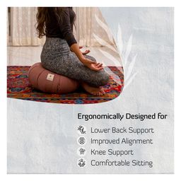 Sarveda Round Zafu Meditation and Yoga Cushion - Grey image 2