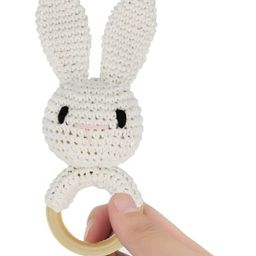 Bembika Rabbit Shape Baby Teether Toy -White image 2