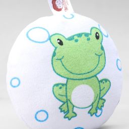 fab n funky Bath Sponge with Frog Print - Green & White image 2