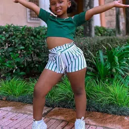 INCLUD Girls Shoulder Straps Top With Shorts-image-76