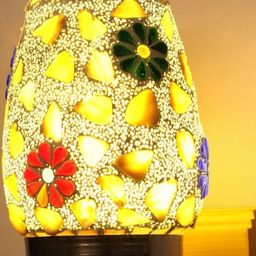 1ST TIME Multicoloured & Gold-Toned Printed Glass Cylinder Shaped Wall Lamp-picture-25