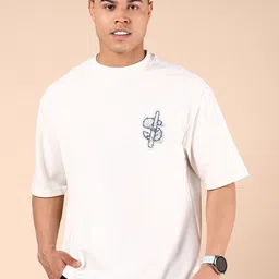 V-Mart Men Printed Extended Sleeves Raw Edge T-shirt-image-94