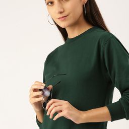 FOREVER 21 Women Green Solid Sweatshirt-image-19