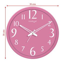 RANDOM Pink & White Display Font Round Shaped Wall Clock image 5