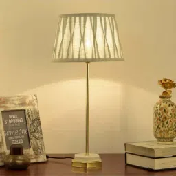 Kapoor E Illuminations White Marble Hexa Table Lamp - Set of 1-image-90