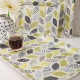 Goodhomes Green & Grey Melamine Serving Trays - Set of 3-43