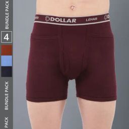 Dollar Lehar Assorted Cotton Regular Fit Trunks - Pack Of 4-picture-27