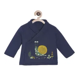 MINIKLUB Boys Navy Embroidered Full Sleeves Jacket-image-97