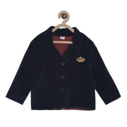 MINIKLUB Boys Navy Solid Full Sleeves Jacket-picture-26