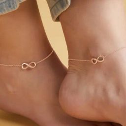Zavya 92.5 Sterling Silver Eternal Radiance Infinity Pair of Anklet for Women-image-54