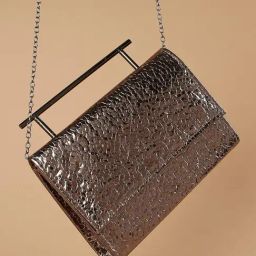 Code by Lifestyle Silver Textured Sling Handbag-image-46