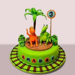 Playful Dinosaur Themed Kids Cake-image-18