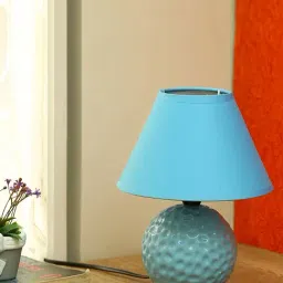 Tayhaa Blue Plastic Table Lamp with Shade - Set of 1-27