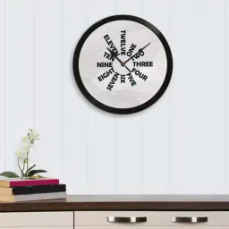 eCraftIndia Numbers Designer Round Analog Black Wall Clock-image-89