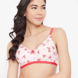Clovia Pink & White Non Wired Non Padded Full Coverage Bra-image-92