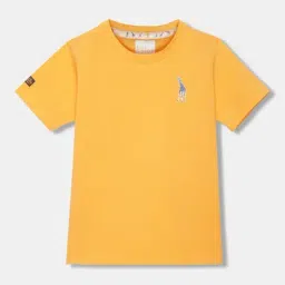 Blue Giraffe Kids Yellow Cotton Logo T-Shirt-picture-21