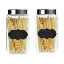 Femora Octo Transparent Glass Storage Jars (2000 ml) - Set of 2-18