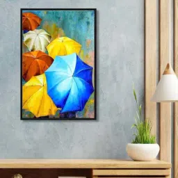 999Store Multicolor Canvas Wall Painting Panel With Fibre Frame-38