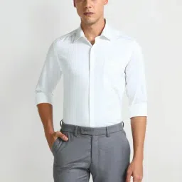 Arrow White Slim Fit Texture Shirt-picture-17