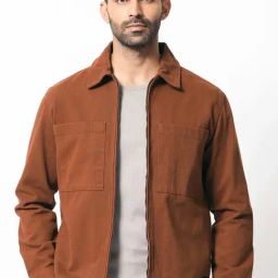 Rare Rabbit Brown Regular Fit Solid Shaket-image-55
