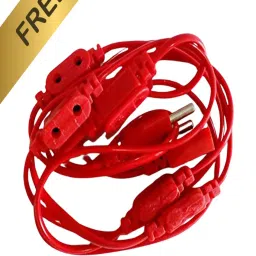 SPARK WORLD Red Plastic 58 LEDs Steady Bulb Rice Lights with Free Jointer - Set of 5 image 2