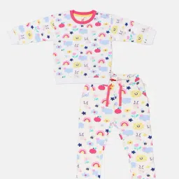 H by Hamleys Infants Girls White Printed Full Sleeves Sweatshirt With Joggers-image-39