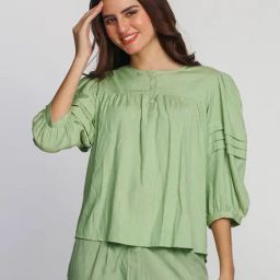 Zink London Mint Green Relaxed Fit Top-image-92