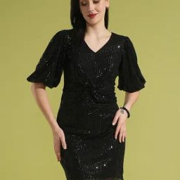 Globus Black Embellished Bodycon Dress-picture-14