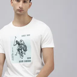 U.S. Polo Assn. Denim Co. Brand Logo Printed Pure Cotton Slim Fit T-shirt-image-55