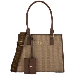 LAVIE LUXE Brown Printed Medium Satchel Handbag with Pouch-image-94