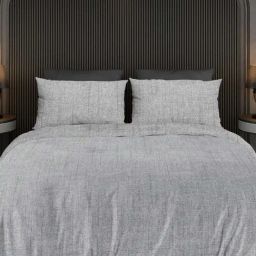 Ariana FLORENCE Grey Cotton 210 TC Double Size Bedsheet With 2 Pillow Covers-image-26