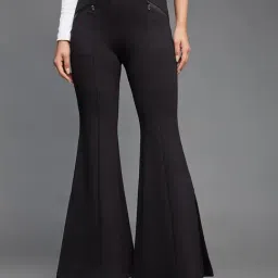 Miss Chase Black Relaxed Fit Trousers-picture-1