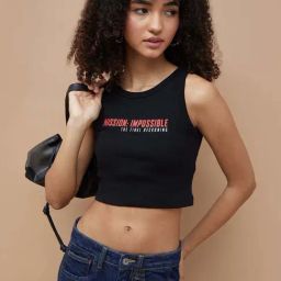 Ginger By Lifestyle Black Cotton Regular Fit Printed Tank Top-image-36