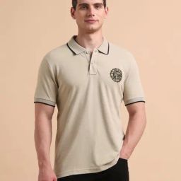 U.S. Polo Assn. Denim Co. Beige Cotton Slim Fit Polo T-Shirt-22