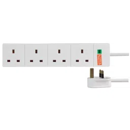 PRO ELEC EXTENSION LEAD, 4WAY, SURGE, 5M, 9988S-5M-38