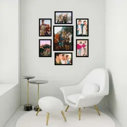 ecraftindia Memory Wall Collage Photo Frame - Set of 7 Photo Frames for 6 Photos of 5'x7', 1 Photos of 8'x10' image 2