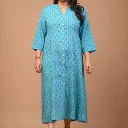 Swasti Blue Viscose Rayon Dresses-picture-1