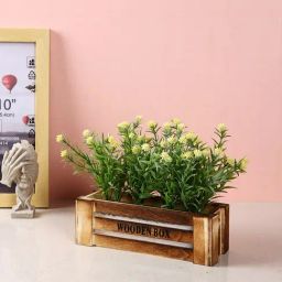Tayhaa Beige & Yellow Plastic Succulent Artificial Plant with Pot-10