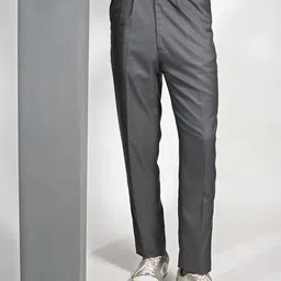 CABIN COMFY Men Tailored Mid-Rise Tapered Fit Easy Wash Pleated Trousers-image-75