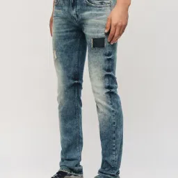 Pepe Jeans Mid Indigo Blue Slim Fit Distressed Jeans-picture-25