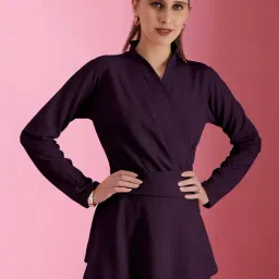 SELVIA Dark Purple Regular Fit Top-picture-11