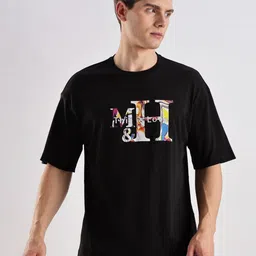 Mast & Harbour Men Graphic Printed Round Neck Pure Cotton Relaxed Fit T-shirt-picture-9