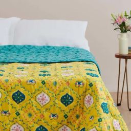 Urban Space Yellow & Blue Microfibre 300 GSM Single Bed Comforter-24
