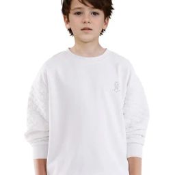 Rare Ones Boys White Cotton Embroidered Sweatshirt-image-51