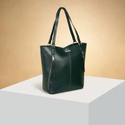 Forever Glam by Pantaloons PU Forest Green Women Tote Handbag-image-46