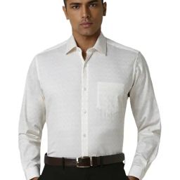 Van Heusen White Cotton Regular Fit Printed Shirt-picture-13