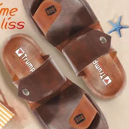 Trump Brown PU Flip Flops-image-6