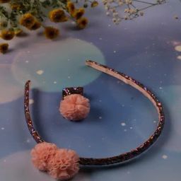 Jewelz Multicolor Mini Daisy Scratted Flower Design Hair Band With Hair Clip for Kids-47