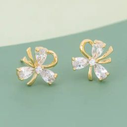 Kushal's Fashion Jewellery White Gold Polished Zircon Earring for Women-picture-34